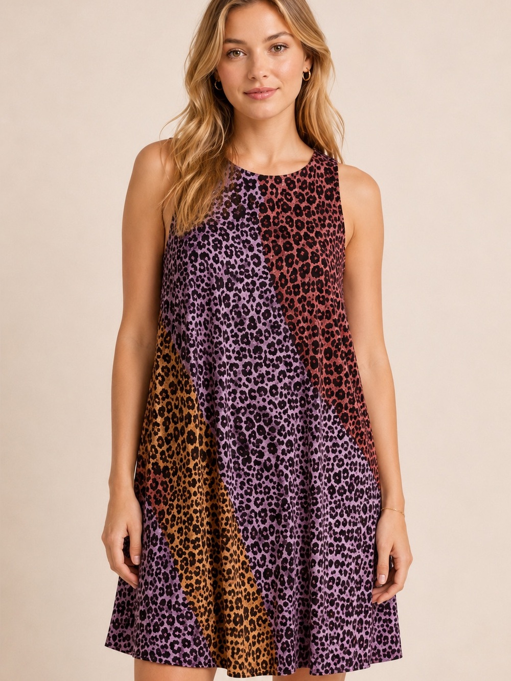 NWT Anthropologie Maeve Wynn  Animal print Tunic Dress, M